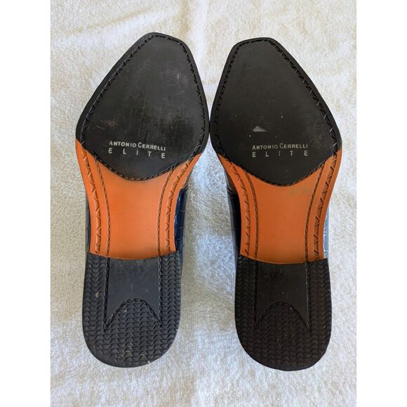 Antonio Cerrelli Elite 6729 Tan Blue Gator Print Lace-Up Dress Shoes main image 4